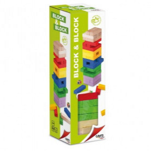 CYR1704 Joc Turnul de lemn colorat Block & Block Cayro