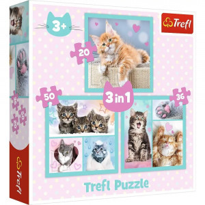 Trefl 34862 Puzzles - 3in1 - Sweet animals / Trefl
