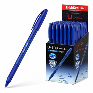 47591 Pix  ErichKrause U-109 Orange Stick&Grip, Ultra Glide Technology, ink color: blue (box 50 pcs.)