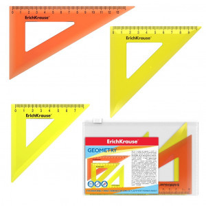 49562 Set geometrie ErichKrause Neon, 7cm 45° - yellow