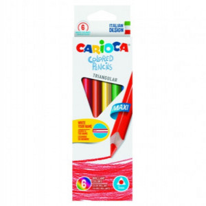 42395 Creioane CARIOCA Triangular Maxi Colored Pencil 6pcs