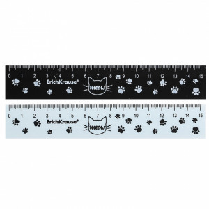 57816 Rigla plastic ruler ErichKrause Meow, 15cm (44)