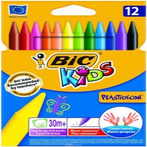 Creioane cerate plastifiate Plastidecor P 12 culori