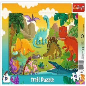 Trefl 31359 Puzzles - 15 Frame - Dinosaurs