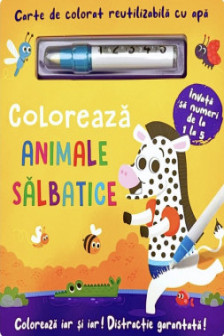 Coloreaza animale salbatice  - reutilizabila cu apa