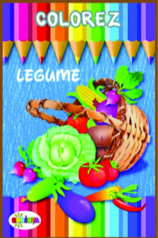 Colorez cu autocolante. Legume. Poligraf design.