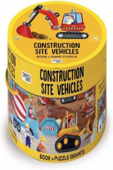 Construction Site Vehicles Book and Giant Puzzle