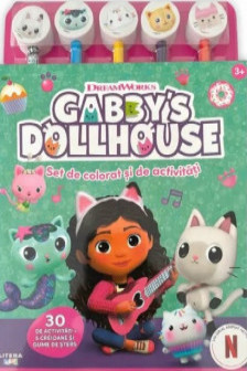 GABBYS DOLLHOUSE. SET DE PICTAT SI DE ACTIVITATI. 30 de activitati + 5 creioane si gume de sters