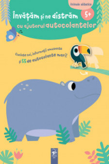 Invatam si ne distram cu autocolante 5+ animale salbatice