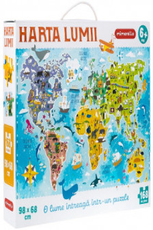 Joc educativ - Puzzle Mimorello - Harta lumii 