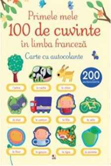 PRIMELE 100 DE CUVINTE IN LIMBA FRANCEZA. Carte cu autocolante