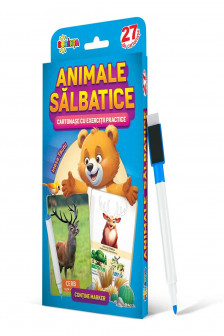 27 de cartonase. Scrie si sterge. Animale salbatice: cartonase cu exercitii practice