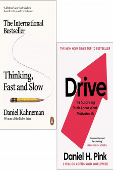 Thinking Fast and Slow By Daniel Kahneman & Drive: The Surprising Truth About What Motivates Us by Daniel H. Pink 2 Books Collection Set