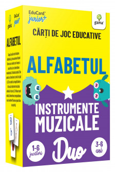 Alfabetul - Instrumente muzicale. Carti de joc educative