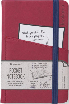 Bookaroo Pocket Notebook A6 Journal Dark Red