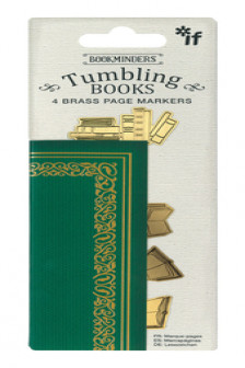 Bookminders Brass Page Markers: Tumbling Books