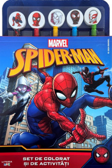 DISNEY. MARVEL. SPIDER-MAN. Set de desenat si de activitati (5 creioane si 5 radiere)