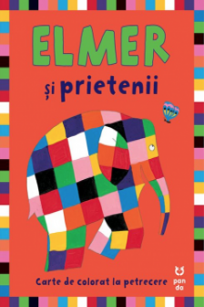 Elmer si prietenii-carte de colorat la petrecere