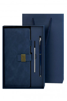 Ежедневник + ручка шариковая + стержень + пакет бумажный (набор подарочный)