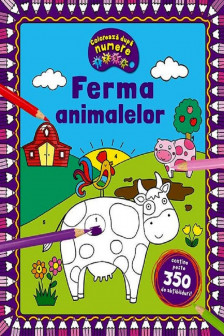 Ferma animalelor - Coloreaza dupa numere + Abtibilduri