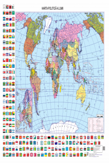 Harta politica a lumii A1 cu drapele