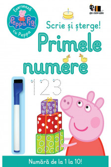 Peppa pig: exerseaza cu peppa. scrie si sterge.Primele numere
