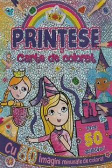 Printese - Carte de colorat&nbsp;cu 50&nbsp;abtibilduri
