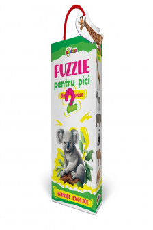 Puzzle pentru pici din 2 piese. Animale exotice