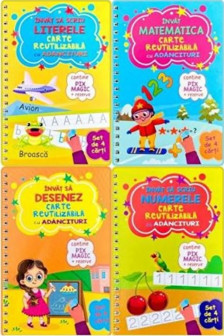 Set cu 4 carti reutilizabile cu adancituri