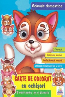 Carte de colorat cu ochisor Animale domestice