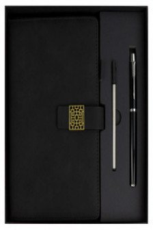 Ежедневник + ручка шариковая + стержень + пакет бумажный (набор подарочный)