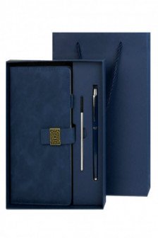 Ежедневник + ручка шариковая + стержень + пакет бумажный (набор подарочный)