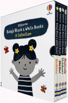 Usborne Baby's Very First Black and White 4 Books Set (Animals Hello! Outdoors Bedtime)