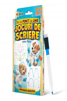 27 de cartonase educative. De la punct la linie. Jocuri de scriere