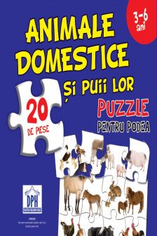 Animale domestice si puii lor  puzzle de podea 50/70 + afis 50/70