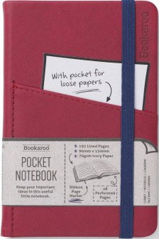 Bookaroo Pocket Notebook A6 Journal Dark Red