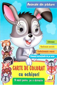 Carte de colorat cu ochisori Animale din padure