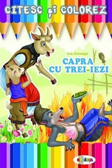Citesc si colorez. Capra cu trei iezi.