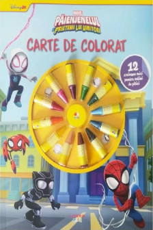 DISNEY MARVEL. PAIENJENELUL SI PRIETENII LUI UIMITORI. CARTE DE PICTAT. 12 creioane mici pentru maini de pitici