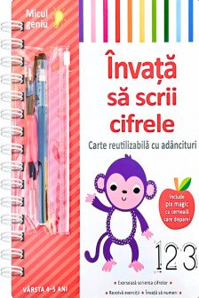 Invata sa scrii cifrele - Carte cu adancituri