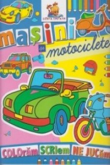 Masini si motociclete. Carte de colorat