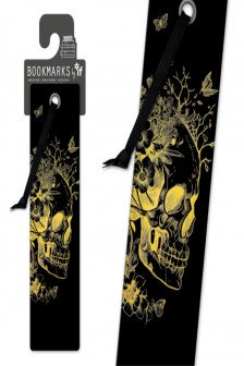Quirky Bookmarks: Gold Skull