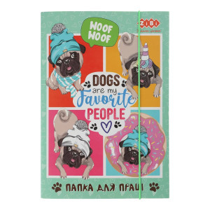 Mapa carton pentru Educatia Tehnologica Lovely Dog, Cardboard, With Elastic Band A4+ (300*212*28 Mm), Kids Line ZB.14931