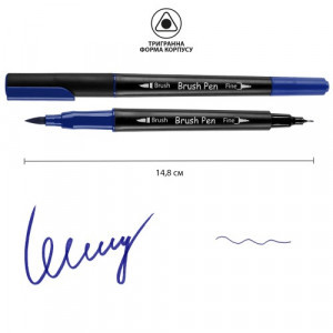 Marcator-acuarela dublu  SANTI Brush Pen SW-17 blue 391017 (6)