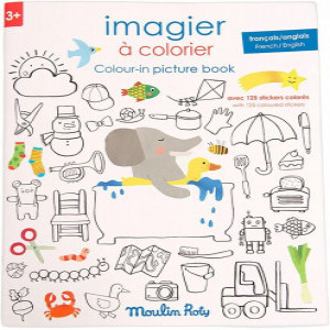 MR661611 Carte de colorat cu autocolante FR-EN