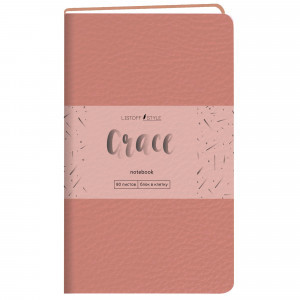 Notebook A6- 80f КЗГК6804260 Grace. Розовый перламутр patr.puncte