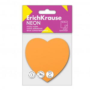 Notite 61727 ErichKrause Neon, Heart, 50 sheets, orange (24)