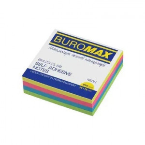 Notite Bloc de hartie cu adeziv , 75X75Mm, 250 Sheets, Neon BM.2315-98