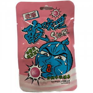 Bomboane Sour piersic 22 g (roz)