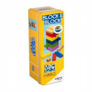 Joc Turn din lemn Block & Block cutie metalica CYR1128